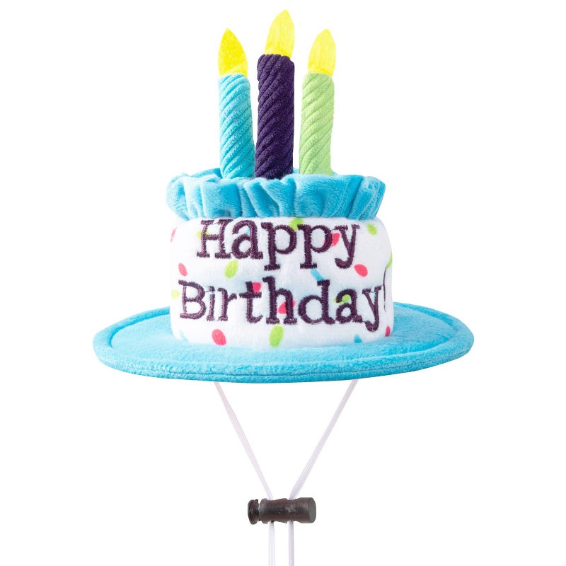 Ushang Pet Puppy and Cat Happy Birthday Cake Hat & Bandana Scarfs Set with Colorful Candles Blue for Small Animas, Cat Birthday Party Supplies Decorations - Image 3